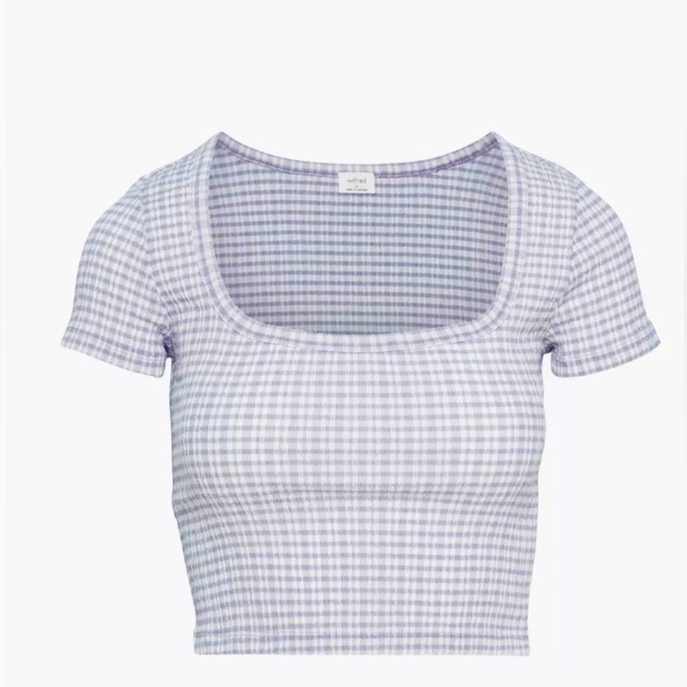 Aritzia Wilfred Yacht T-Shirt in Lavender / White